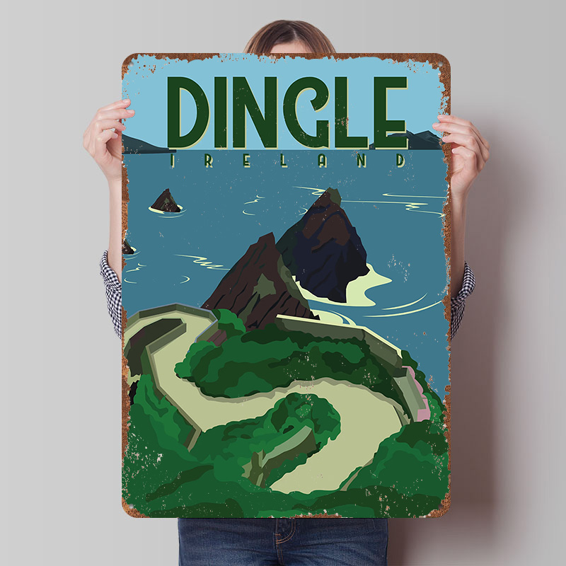 Retro Gaming Ireland - Dingle Ireland Travel Printed Poster Customized