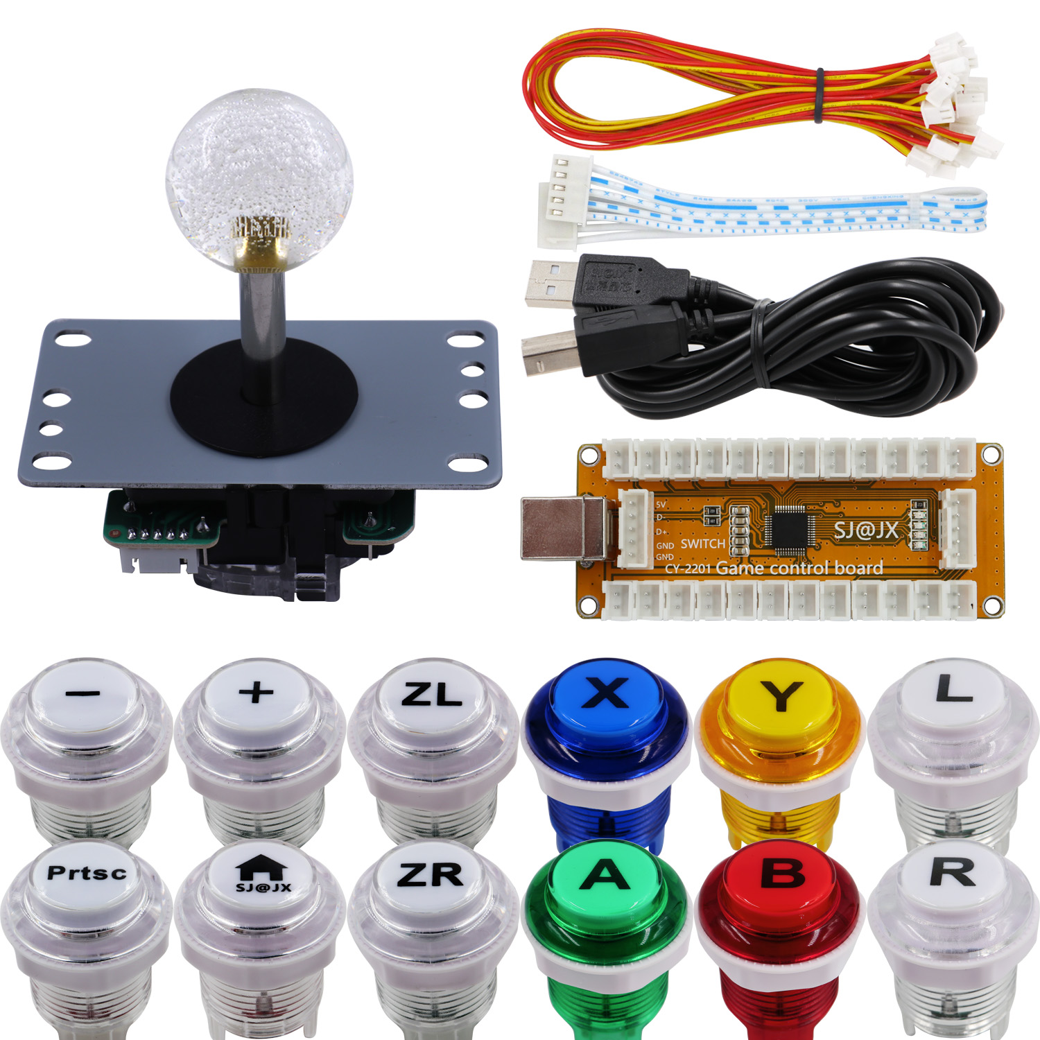 Arcade Button Kit - SJ@JX Arcade Game Controller USB Encoder