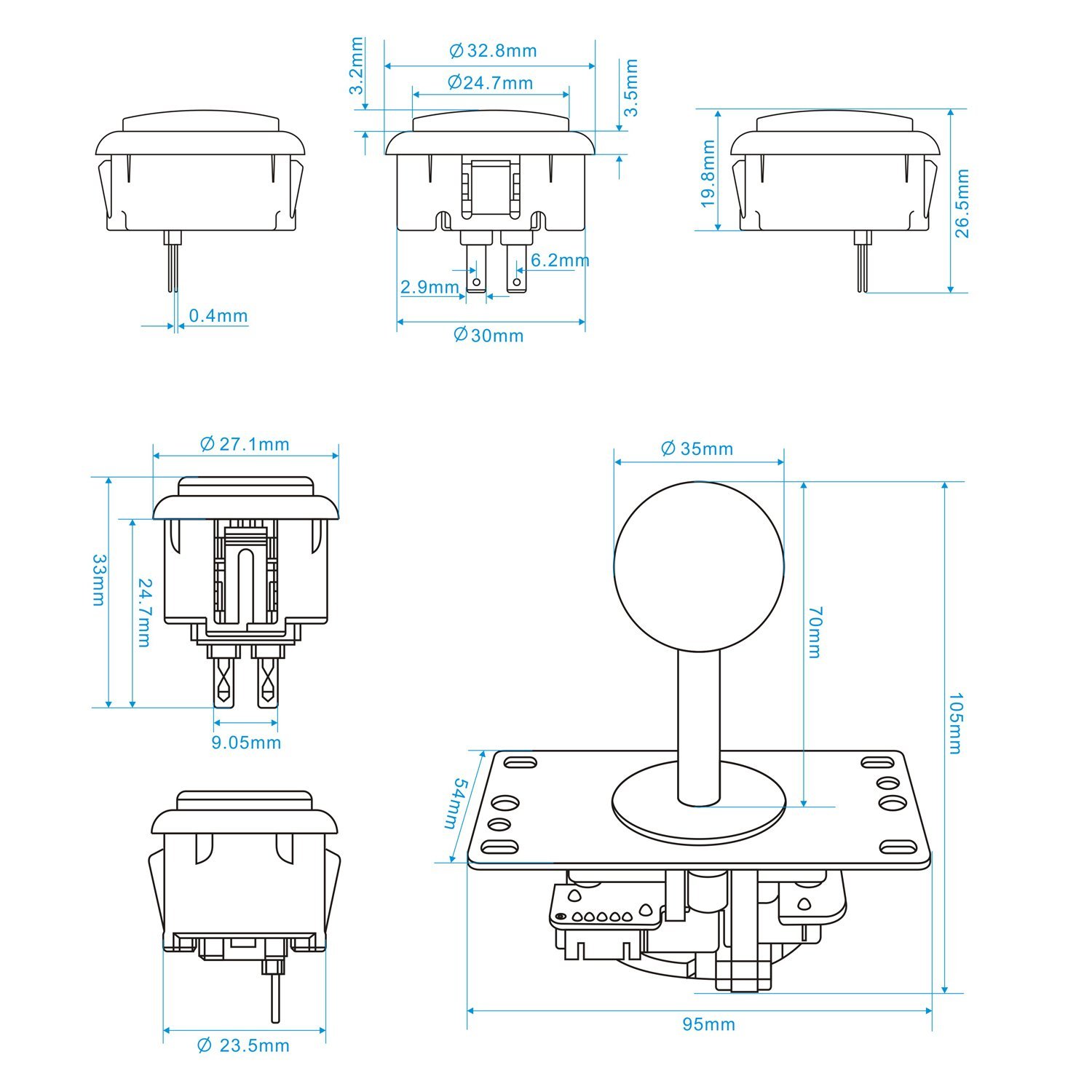 SJ@JX 2 Player Arcade DIY Kit  - Arcade Button Kit ulasan dan harga